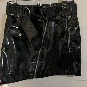 Faux leather skirt